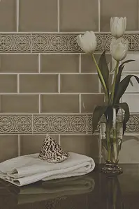 Background tile, Effect unicolor, Color beige,brown, Ceramics, 7.3x14.8 cm, Finish glossy